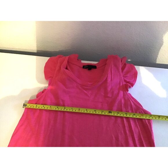 GIBSON- WOMEN FUSHIARUFFLE SLEEVE RACEBACK TANK TOP SIZE X-SMALL - Picture 4 of 7